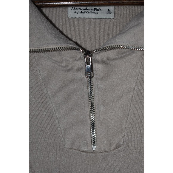 Abercrombie & Fitch Cream Soft 1/4 Zip Knit Top Size L - Picture 4 of 4